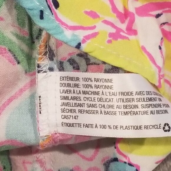 Lilly Pulitzer Target Women's Small V-Neck Floral Tank Top Nosey Posie Zip Back - Picture 5 of 7